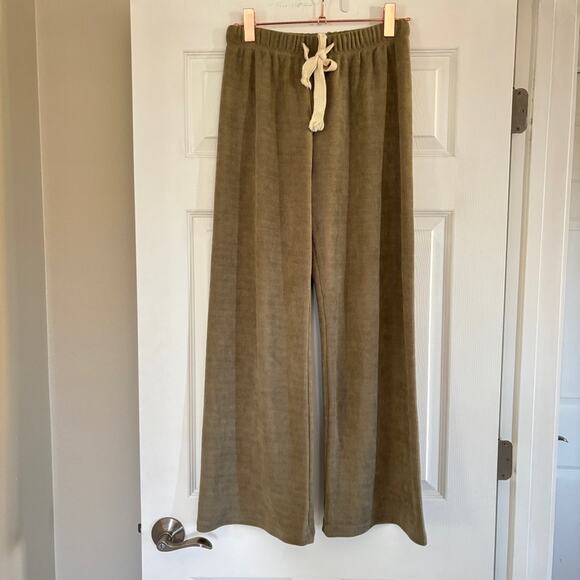 11an Pants - Corduroy Wide Leg Drawstring Pants Large